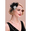 image:imageBABEYOND 1920s Flapper Feather Headpiece Great Gatsby Rhinestone Headband with Hair Clip Vintage Art Deco Party AccessoryBlack