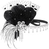 image:imageBABEYOND 1920s Flapper Feather Headpiece Great Gatsby Rhinestone Headband with Hair Clip Vintage Art Deco Party AccessoryBlack