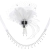 image:imageBABEYOND 1920s Flapper Feather Headpiece Great Gatsby Rhinestone Headband with Hair Clip Vintage Art Deco Party AccessoryWhite