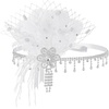 image:imageBABEYOND 1920s Flapper Feather Headpiece Great Gatsby Rhinestone Headband with Hair Clip Vintage Art Deco Party AccessoryWhite