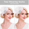 image:imageBABEYOND 1920s Flapper Feather Headpiece Great Gatsby Rhinestone Headband with Hair Clip Vintage Art Deco Party AccessoryWhite