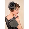 image:imageBABEYOND 1920s Flapper Feather Headpiece for Women Great Gatsby Rhinestone Elastic Headband Handmade Vintage Hair AccessoryBlackBlack