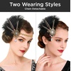 image:imageBABEYOND 1920s Flapper Feather Headpiece for Women Great Gatsby Rhinestone Elastic Headband Handmade Vintage Hair AccessoryBlackBlack
