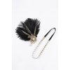 image:imageBABEYOND 1920s Flapper Feather Headpiece for Women Great Gatsby Rhinestone Elastic Headband Handmade Vintage Hair AccessoryBlackBlack