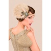 image:imageBABEYOND 1920s Flapper Feather Headpiece for Women Great Gatsby Rhinestone Elastic Headband Handmade Vintage Hair AccessoryBlackChampagne
