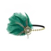 image:imageBABEYOND 1920s Flapper Feather Headpiece for Women Great Gatsby Rhinestone Elastic Headband Handmade Vintage Hair AccessoryBlackGreen