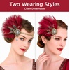 image:imageBABEYOND 1920s Flapper Feather Headpiece for Women Great Gatsby Rhinestone Elastic Headband Handmade Vintage Hair AccessoryBlackWine Red