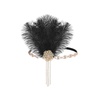 image:imageBABEYOND 1920s Flapper Headpiece Feather Headband with Rhinestones Tassels Roaring 20s Gatsby Costume AccessoryBlack