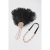 image:imageBABEYOND 1920s Flapper Headpiece Feather Headband with Rhinestones Tassels Roaring 20s Gatsby Costume AccessoryBlack