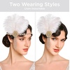image:imageBABEYOND 1920s Flapper Headpiece Feather Headband with Rhinestones Tassels Roaring 20s Gatsby Costume AccessoryWhite