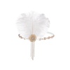 image:imageBABEYOND 1920s Flapper Headpiece Feather Headband with Rhinestones Tassels Roaring 20s Gatsby Costume AccessoryWhite