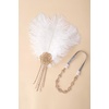 image:imageBABEYOND 1920s Flapper Headpiece Feather Headband with Rhinestones Tassels Roaring 20s Gatsby Costume AccessoryWhite