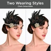 image:imageBABEYOND 1920s Vintage Peacock Feather Headband with Rhinestones Roaring 20s Gatsby Inspired Headpiece for Retro HairstylesGreenBlack