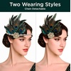 image:imageBABEYOND 1920s Vintage Peacock Feather Headband with Rhinestones Roaring 20s Gatsby Inspired Headpiece for Retro HairstylesGreenGreen
