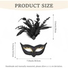 image:imageBABEYOND Black Feather Masquerade Mask with Rhinestones Lace Detailing Elegant Party Accessory for Halloween CostumeBlack Gold