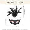 image:imageBABEYOND Black Feather Masquerade Mask with Rhinestones Lace Detailing Elegant Party Accessory for Halloween CostumeBlack Red