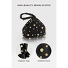 image:imageBABEYOND Clutch Purses for Women  Satin Evening Bag Triangle Purse Pearl Handbag for Wedding Prom PartyBlack With Golden Pearls