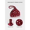 image:imageBABEYOND Clutch Purses for Women  Satin Evening Bag Triangle Purse Pearl Handbag for Wedding Prom PartyWine Red