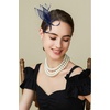 image:imageBABEYOND Fascinator Hair Clip for Women  Tea Party Kentucky Elegant Chic Mesh Feather Flower Bridal Wedding HeadpieceNavy Blue