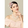 image:imageBABEYOND Fascinator Hair Clip for Women  Tea Party Kentucky Elegant Chic Mesh Feather Flower Bridal Wedding HeadpieceNude Pink