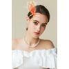 image:imageBABEYOND Fascinator Hair Clip for Women  Tea Party Kentucky Elegant Chic Mesh Feather Flower Bridal Wedding HeadpieceOrange