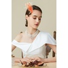 image:imageBABEYOND Fascinator Hair Clip for Women  Tea Party Kentucky Elegant Chic Mesh Feather Flower Bridal Wedding HeadpieceOrange