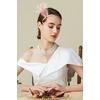 image:imageBABEYOND Fascinator Hair Clip for Women  Tea Party Kentucky Elegant Chic Mesh Feather Flower Bridal Wedding HeadpiecePeach Fuzz