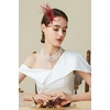 image:imageBABEYOND Fascinator Hair Clip for Women  Tea Party Kentucky Elegant Chic Mesh Feather Flower Bridal Wedding HeadpieceRed