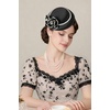 image:imageBABEYOND Fascinators Hats for Women  British Tea Party Kentucky Fascinator Derby Flower Pillbox Hat for Bridal WeddingBlack