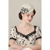 image:imageBABEYOND Fascinators Hats for Women  British Tea Party Kentucky Fascinator Derby Flower Pillbox Hat for Bridal WeddingWhite
