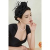 image:imageBABEYOND Fascinators Hats for Women  Tea Party 2026 Kentucky Fascinator Pillbox Derby Hat Sinamay Headband with Hair ClipBlack
