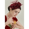 image:imageBABEYOND Fascinators Hats for Women  Tea Party 2026 Kentucky Fascinator Pillbox Derby Hat Sinamay Headband with Hair ClipBurgundy