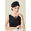 image:imageBABEYOND Fascinators Hats for Women  Tea Party British Felt Derby Ladies Church 1950s Pillbox Hat for Bridal Wedding PartyBlack