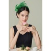 image:imageBABEYOND Fascinators Hats for Women  Tea Party Hat Kentucky Elegant Tulle Feather Ribbon Bridal Wedding Derby HeadbandDark Green