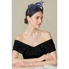 image:imageBABEYOND Fascinators Hats for Women  Tea Party Hat Kentucky Elegant Tulle Feather Ribbon Bridal Wedding Derby HeadbandNavy Blue