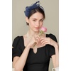 image:imageBABEYOND Fascinators Hats for Women  Tea Party Hat Kentucky Elegant Tulle Feather Ribbon Bridal Wedding Derby HeadbandNavy Blue