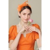 image:imageBABEYOND Fascinators Hats for Women  Tea Party Hat Kentucky Elegant Tulle Feather Ribbon Bridal Wedding Derby HeadbandOrange