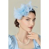 image:imageBABEYOND Fascinators Hats for Women  Tea Party Hats Fascinators Kentucky Tulle Ribbon Derby Headband for Wedding CocktailLight Blue