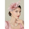 image:imageBABEYOND Fascinators Hats for Women  Tea Party Hats Fascinators Kentucky Tulle Ribbon Derby Headband for Wedding CocktailNude Pink