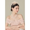 image:imageBABEYOND Fascinators Hats for Women  Tea Party Hats Kentucky Elegant Tulle Feather Bridal Wedding Ribbon Headband Hair ClipChampagne