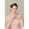 image:imageBABEYOND Fascinators Hats for Women  Tea Party Hats Kentucky Elegant Tulle Feather Bridal Wedding Ribbon Headband Hair ClipChampagne