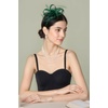 image:imageBABEYOND Fascinators Hats for Women  Tea Party Hats Kentucky Elegant Tulle Feather Bridal Wedding Ribbon Headband Hair ClipDark Green