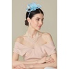 image:imageBABEYOND Fascinators Hats for Women  Tea Party Hats Kentucky Elegant Tulle Feather Bridal Wedding Ribbon Headband Hair ClipLight Blue