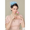 image:imageBABEYOND Fascinators Hats for Women  Tea Party Hats Kentucky Elegant Tulle Feather Bridal Wedding Ribbon Headband Hair ClipLight Blue
