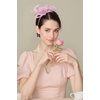 image:imageBABEYOND Fascinators Hats for Women  Tea Party Hats Kentucky Elegant Tulle Feather Bridal Wedding Ribbon Headband Hair ClipLight Pink