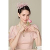 image:imageBABEYOND Fascinators Hats for Women  Tea Party Hats Kentucky Elegant Tulle Feather Bridal Wedding Ribbon Headband Hair ClipNude Pink
