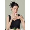 image:imageBABEYOND Fascinators Hats for Women  Tea Party Hats Kentucky Elegant Tulle Mesh Feather Bridal Wedding Headband Hair ClipBlack