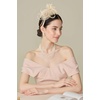 image:imageBABEYOND Fascinators Hats for Women  Tea Party Hats Kentucky Elegant Tulle Mesh Feather Bridal Wedding Headband Hair ClipChampagne
