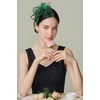 image:imageBABEYOND Fascinators Hats for Women  Tea Party Hats Kentucky Elegant Tulle Mesh Feather Bridal Wedding Headband Hair ClipDark Green