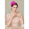 image:imageBABEYOND Fascinators Hats for Women  Tea Party Hats Kentucky Elegant Tulle Mesh Feather Bridal Wedding Headband Hair ClipHot Pink